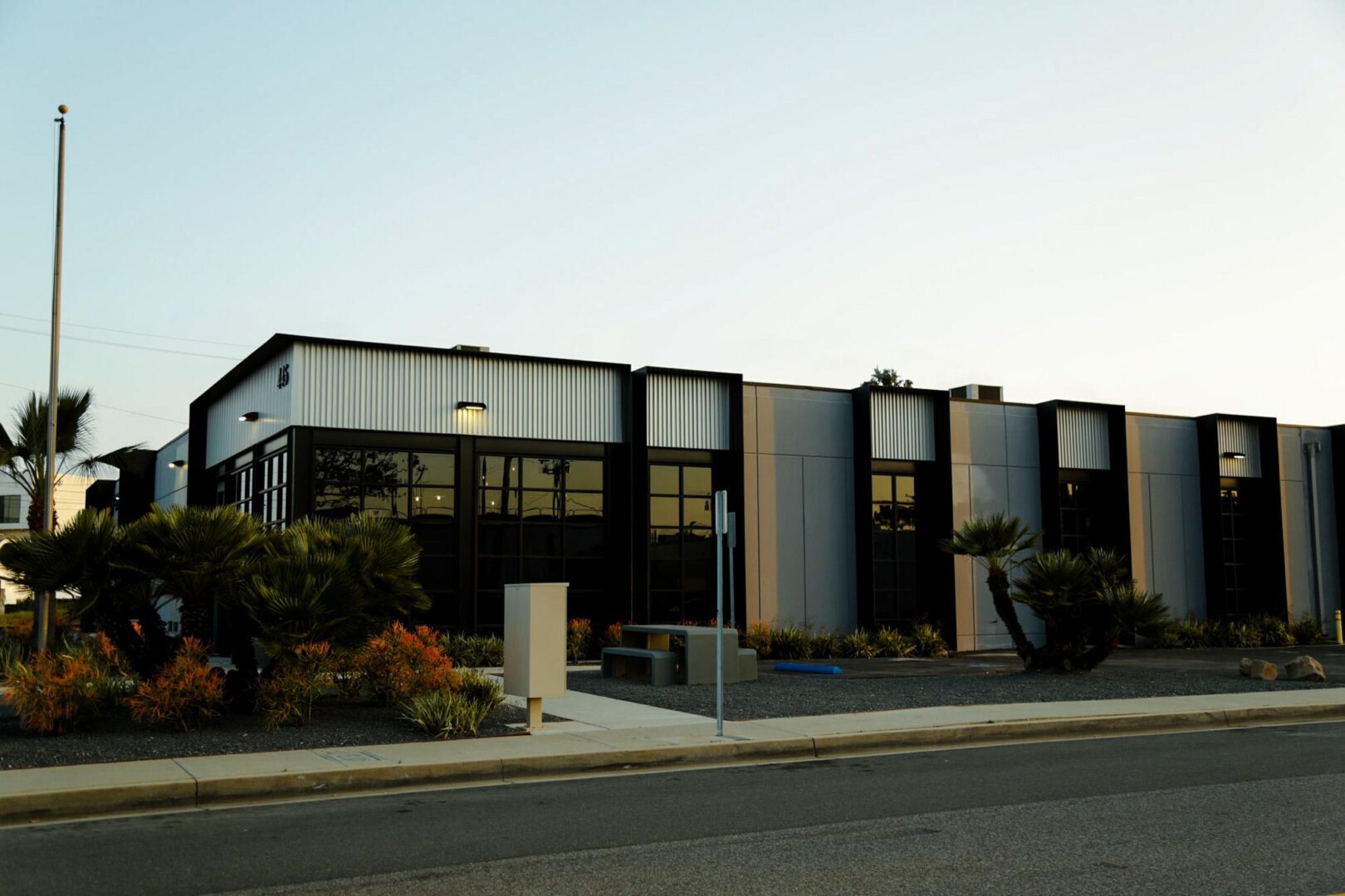 A building with a street in front of it