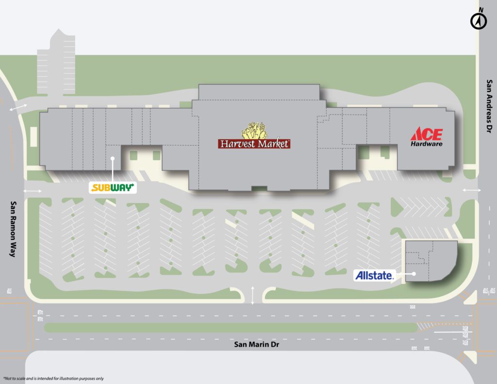 A map of the store layout for a new shopping center.