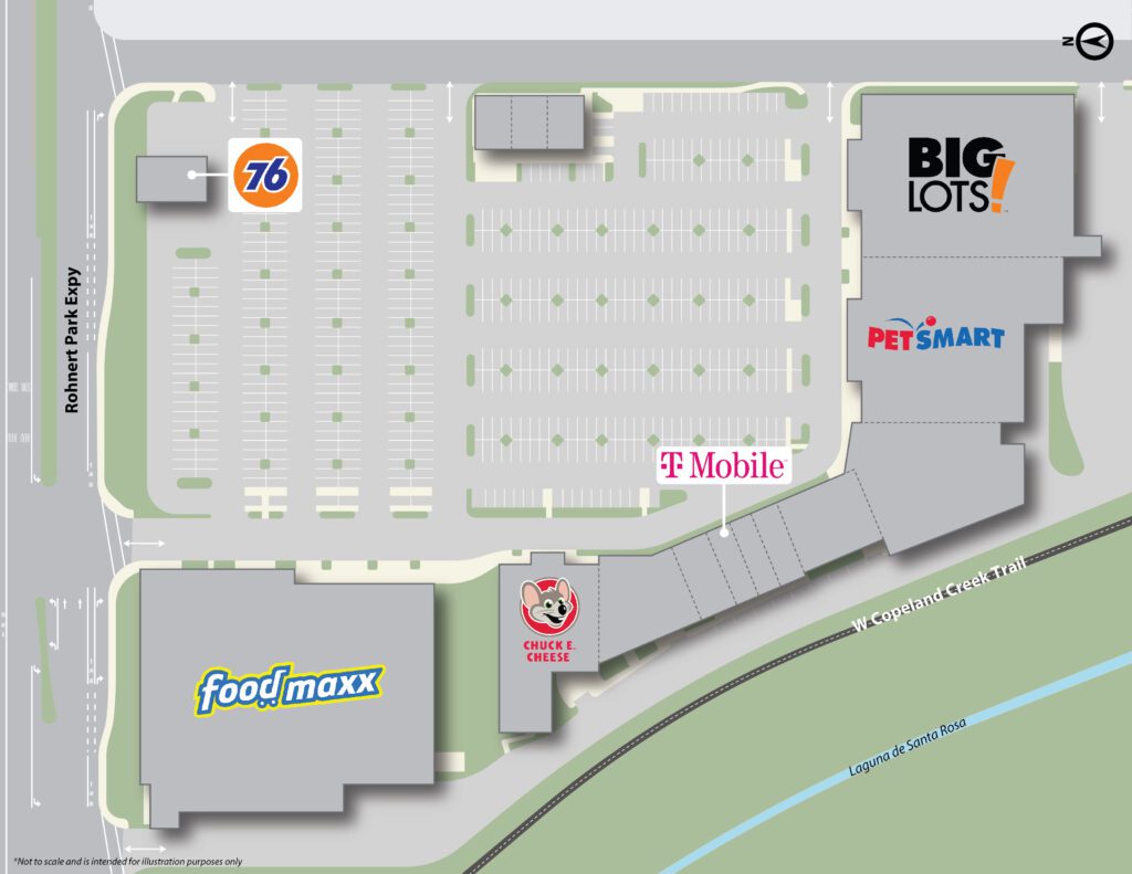 A map of the parking lot for big lots.