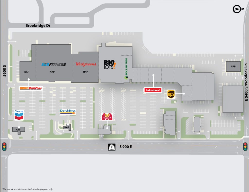 A map of the parking lot for the new store.